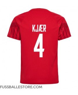 Günstige Dänemark Simon Kjaer #4 Heimtrikot WM 2022 Kurzarm